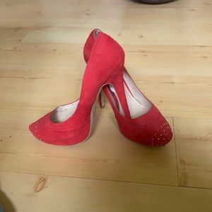 Red studded heels